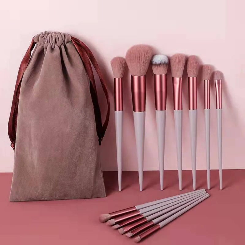 Conjunto de Pincéis para Maquiagem Kit com 13 Unidades + Bolsa