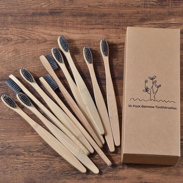 Escova de Bambu Ecológica Biodegradável - Kit com 10 peças - My Store