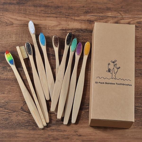 Escova de Bambu Ecológica Biodegradável - Kit com 10 peças - My Store