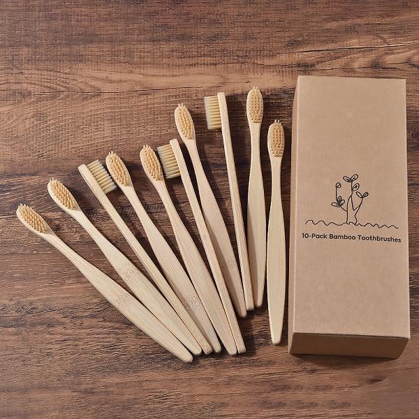 Escova de Bambu Ecológica Biodegradável - Kit com 10 peças - My Store