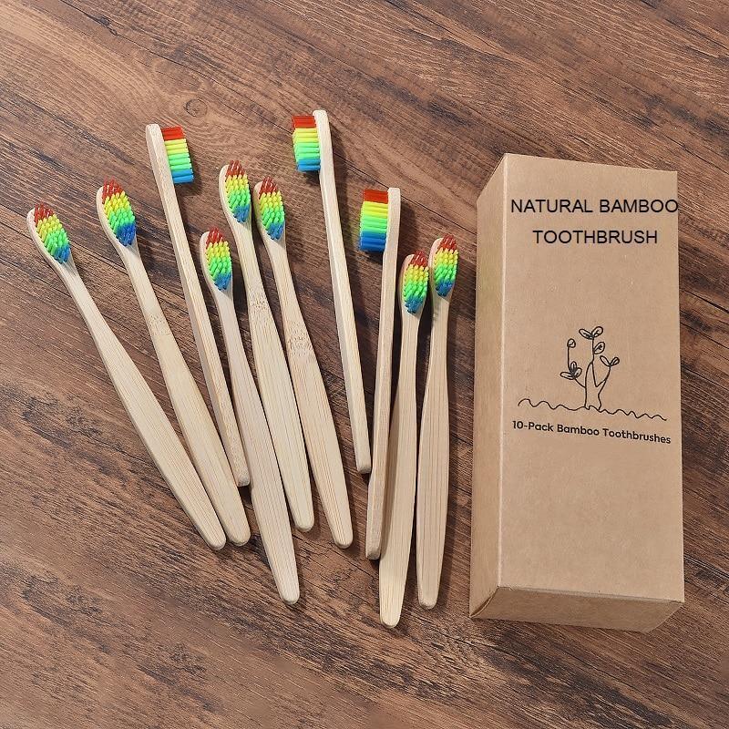 Escova de Bambu Ecológica Biodegradável - Kit com 10 peças - My Store