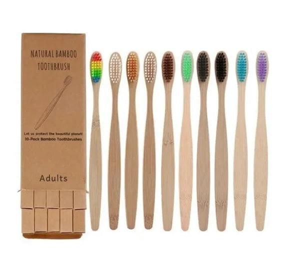 Escova de Bambu Ecológica Biodegradável - Kit com 10 peças - My Store